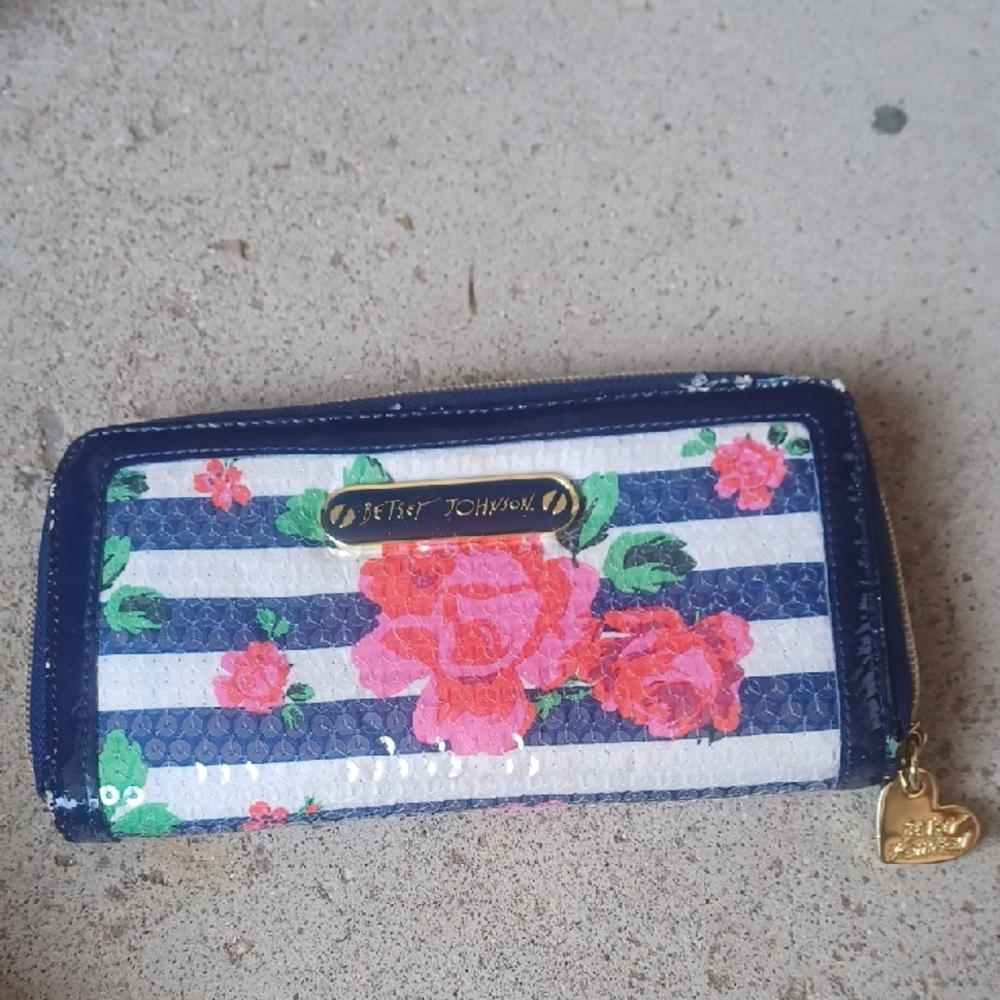 Betsey Johnson Floral Stripe Wallet